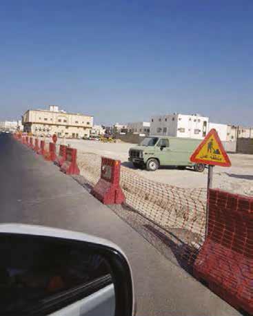Trenching along the barriered carriageway