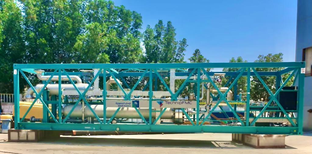 Completed skid frame and piping spool ready for shipment