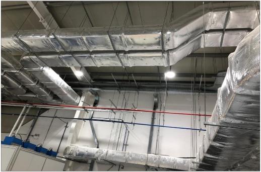 HVAC ducting across the lab ceiling