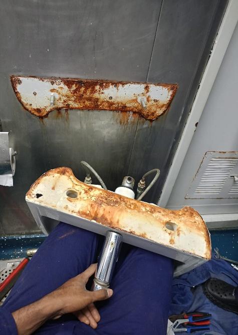Corroded component stripped for repair