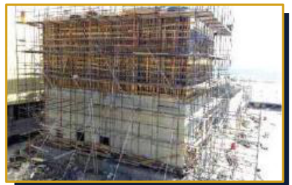 Admin building structure under construction