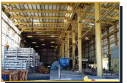 Warehouse interior structural steelwork